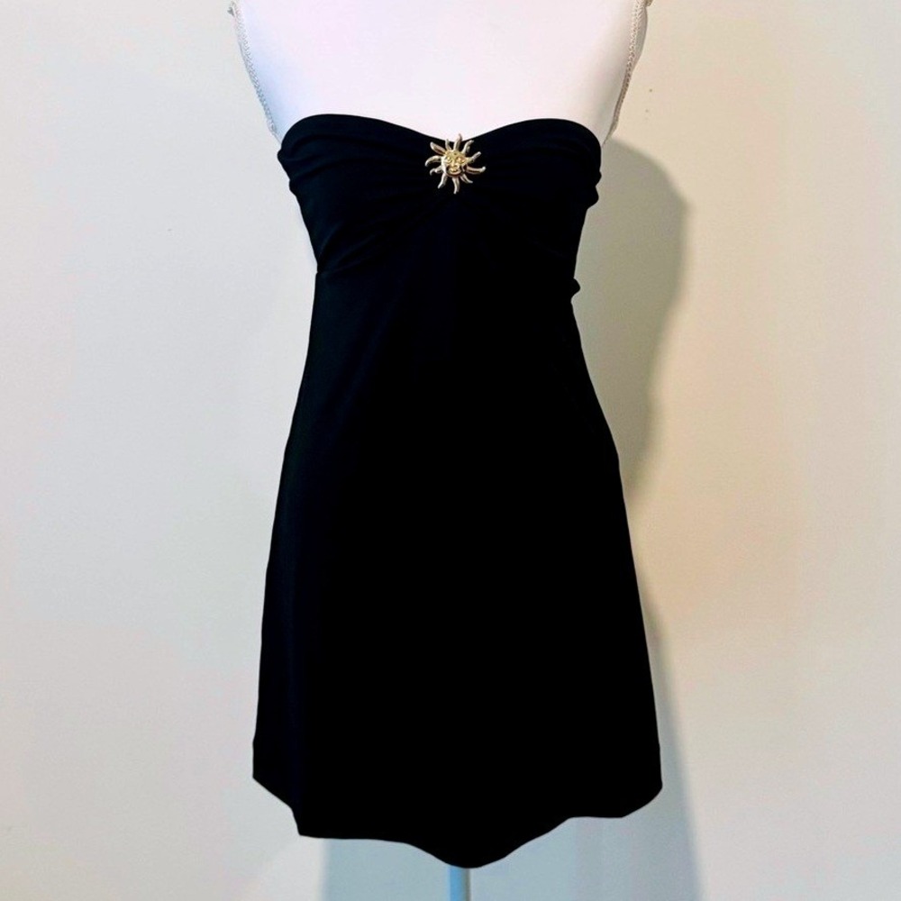 Show Me Your Mumu Strapless Hot Night Dress Women Small Black Sun Charm Mini NWT